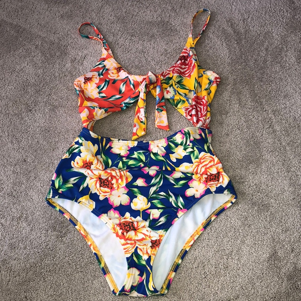 Urban Outfitters Out from under Mockini One Piece Swimsuit Small Floral